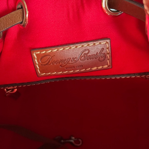 Dooney & Bourke Blue Leather Drawstring Bucket Bag - Picture 5 of 5